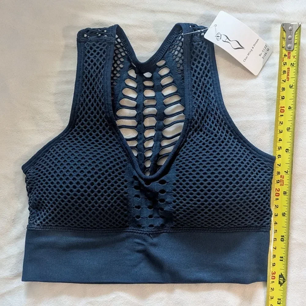 NWT Navy Blue Mesh Sports Bra size Small / Medium